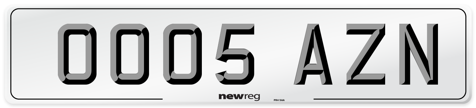 OO05 AZN Number Plate from New Reg